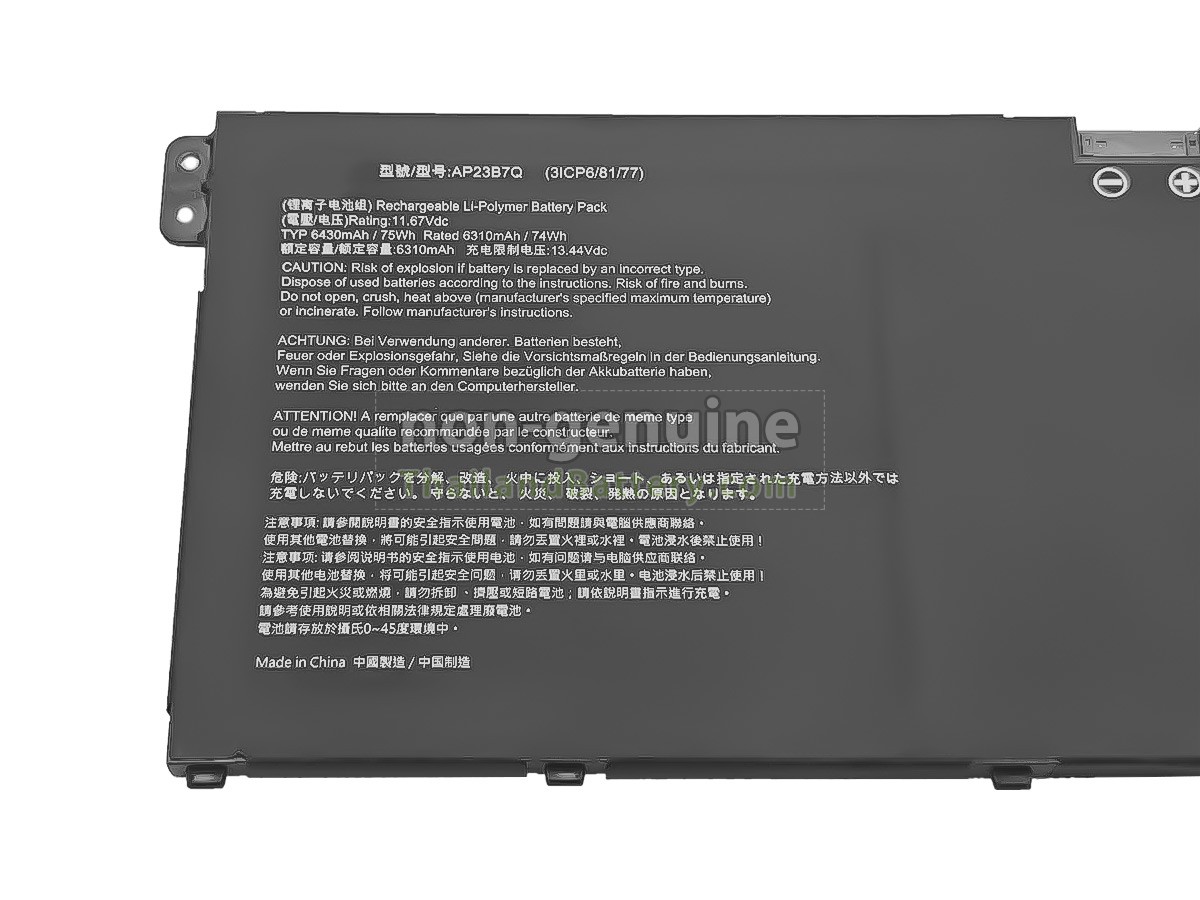 แบตเตอรี่สำหรับ Acer AP23B7Q