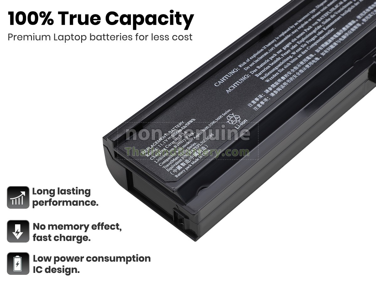 แบตเตอรี่สำหรับ Acer 3UR18650F-3-QC262