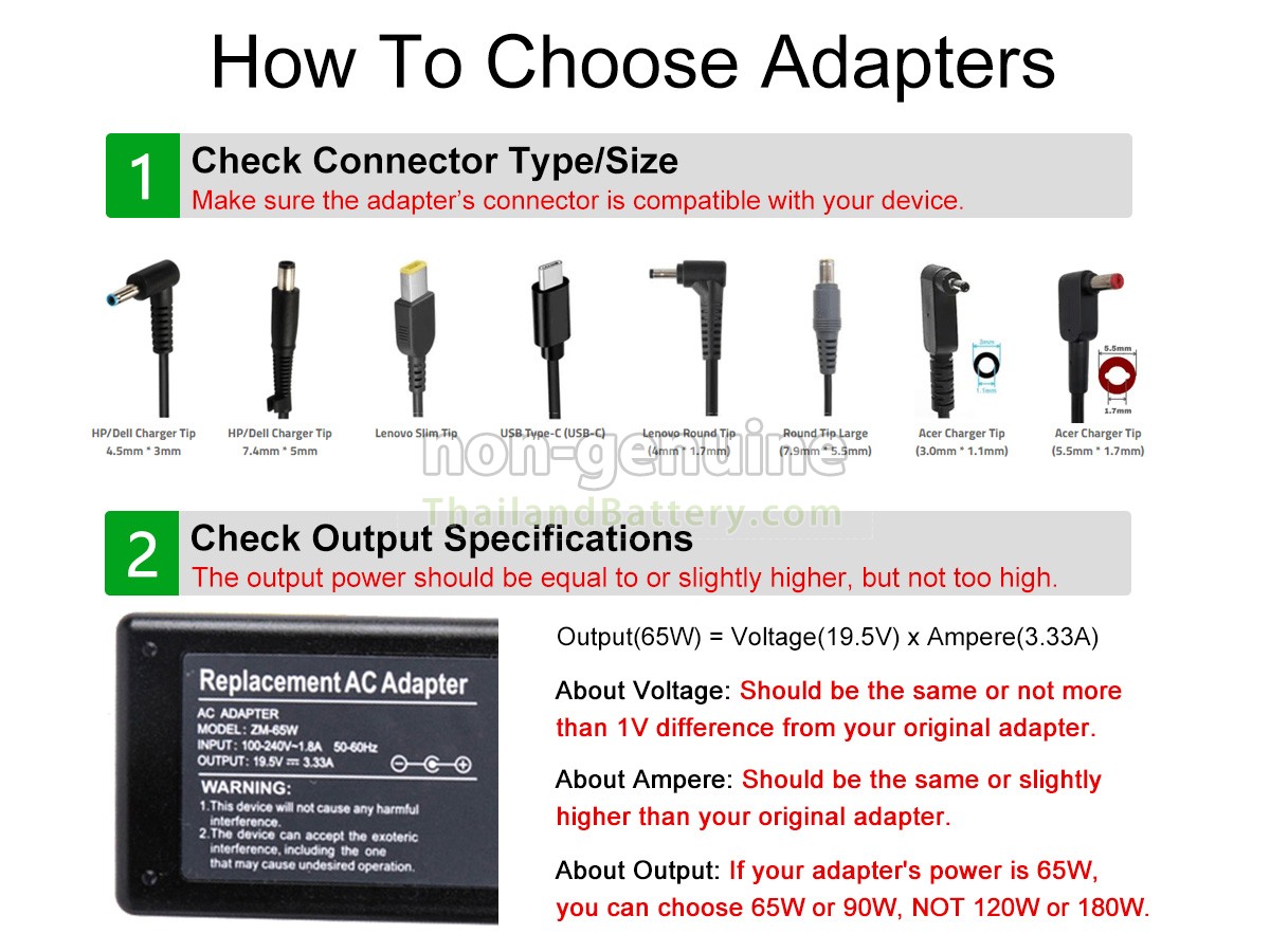 อะแดปเตอร์สำหรับ Acer ADP-65JH DB