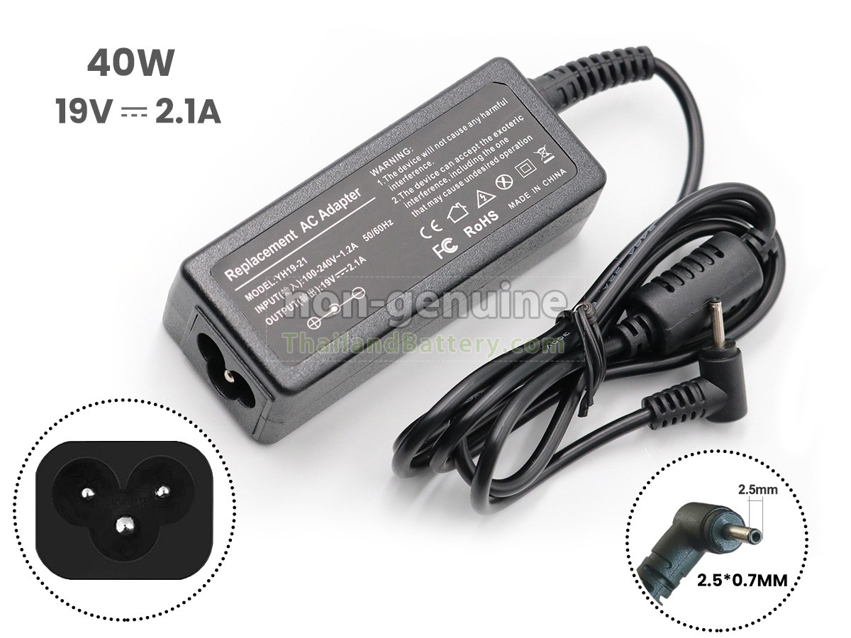 อะแดปเตอร์สำหรับ Asus 19V 2.1A 40W 2.5*0.7MM