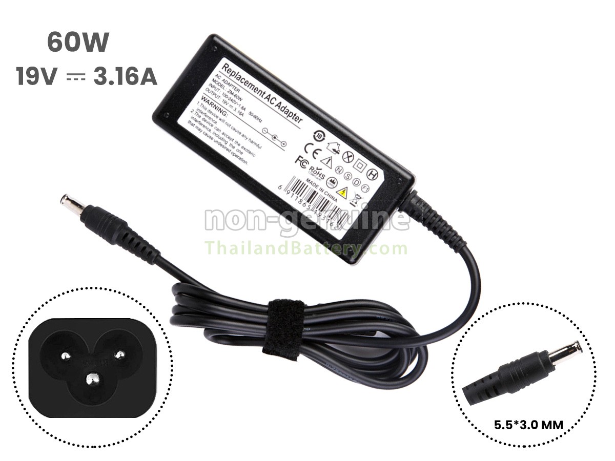 อะแดปเตอร์สำหรับ Samsung 19V 3.16A 60W 5.0*3.0MM