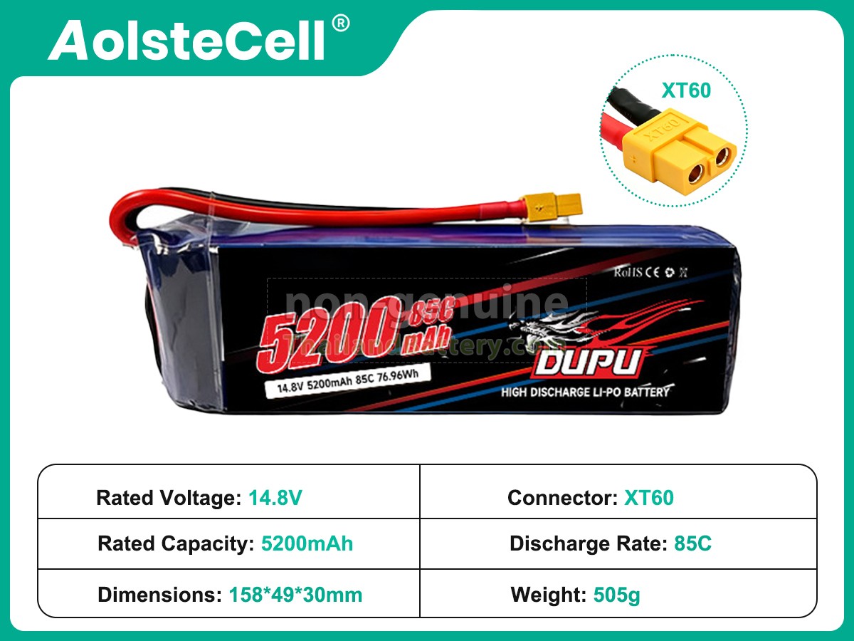 แบตเตอรี่สำหรับ AolsteCell 14.8V 5200MAH 85C XT60