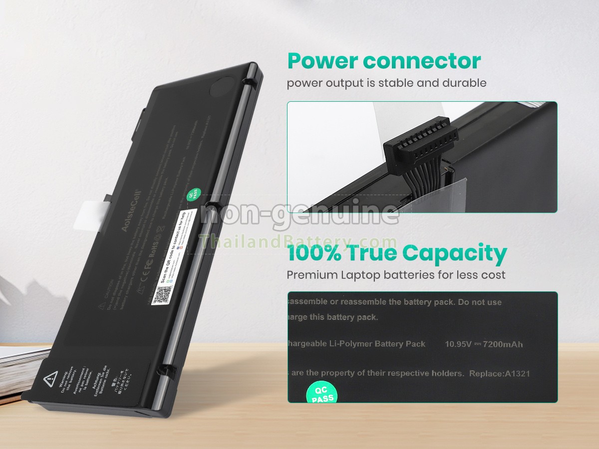 แบตเตอรี่สำหรับ Apple MacBook Pro Core I7 2.66GHZ 15.4 inch A1286(EMC 2353*)