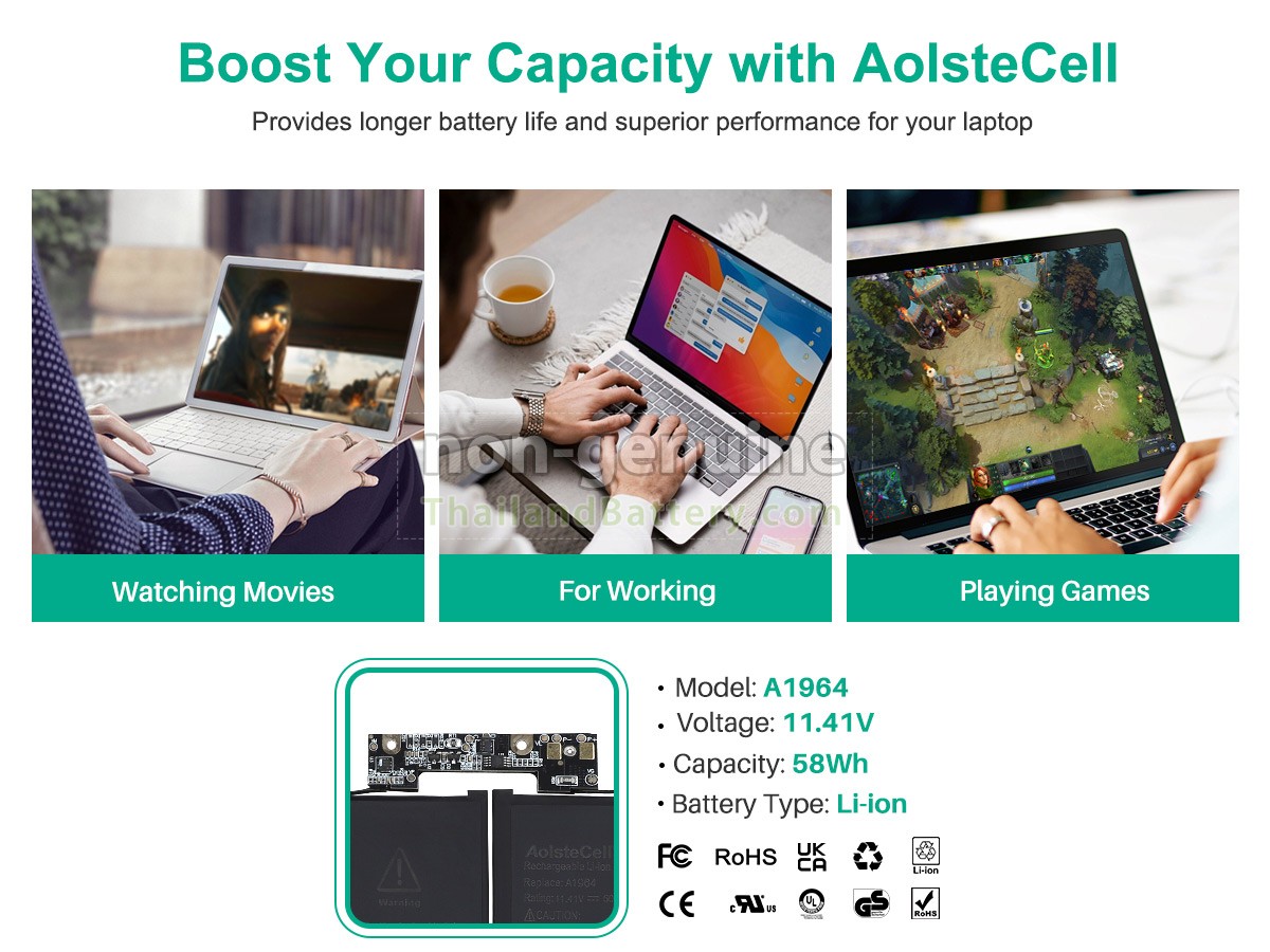 แบตเตอรี่สำหรับ Apple A1989 EMC 3214