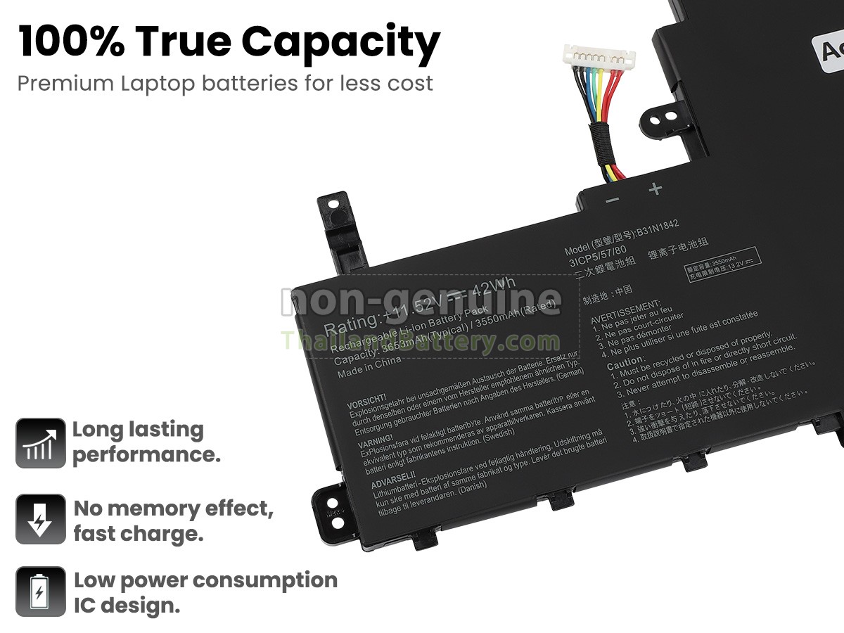 แบตเตอรี่สำหรับ Asus VivoBook S15 S531FA