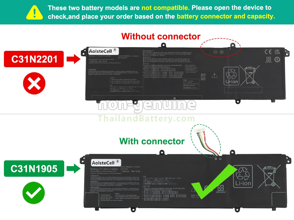 แบตเตอรี่สำหรับ Asus VivoBook 15 X1504ZA-BS51-CB