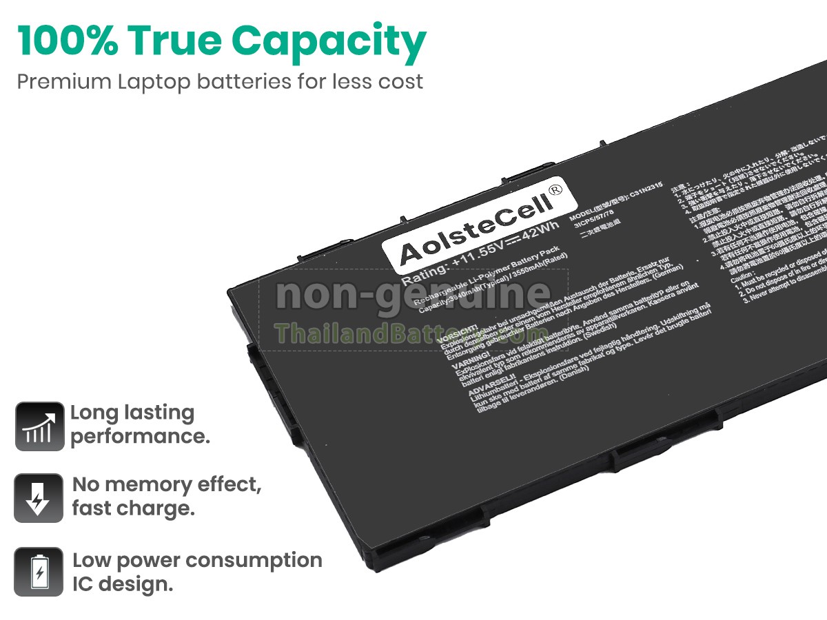 แบตเตอรี่สำหรับ Asus 0B200-04600000