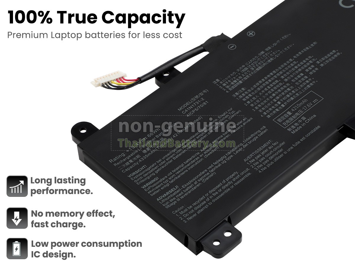 แบตเตอรี่สำหรับ Asus Rog STRIX G G731GW-EV206T