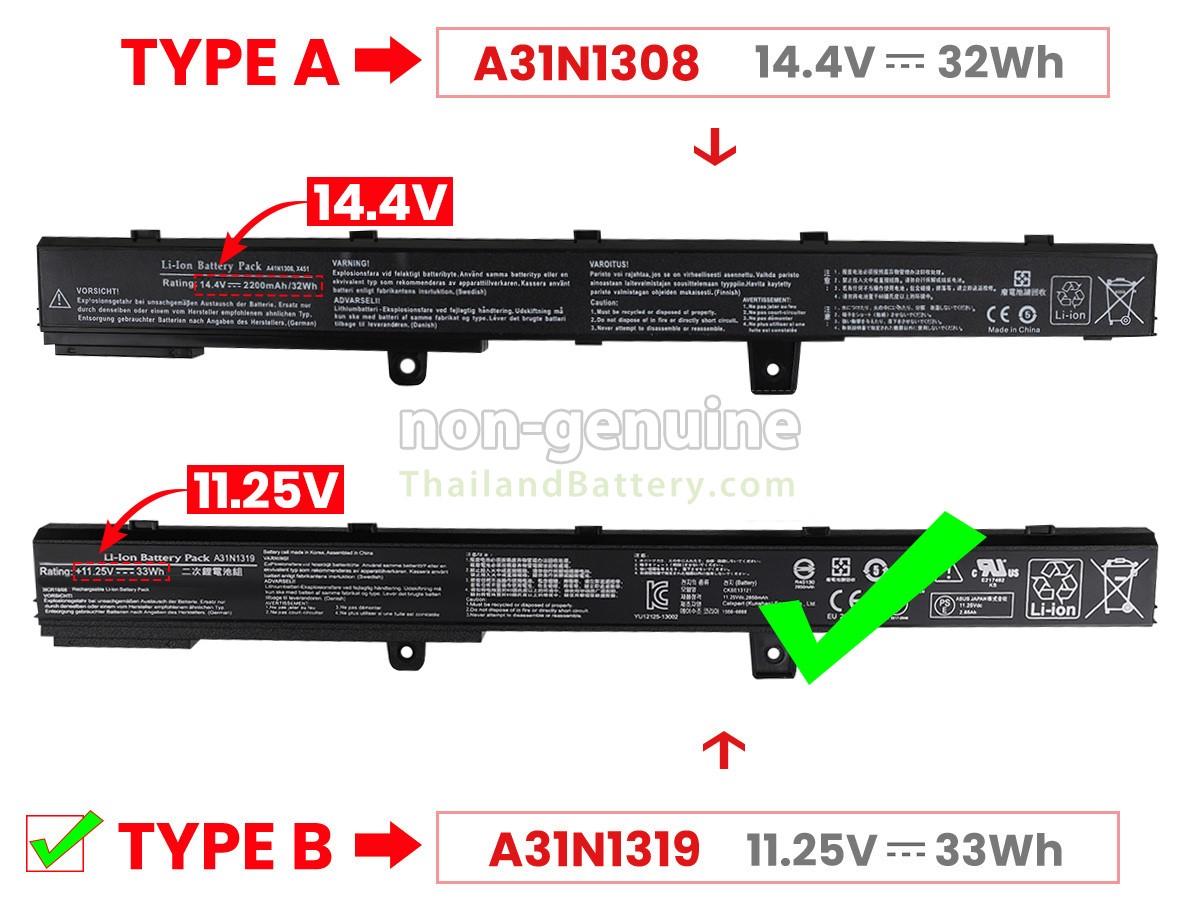 แบตเตอรี่สำหรับ Asus D550MA-DS01