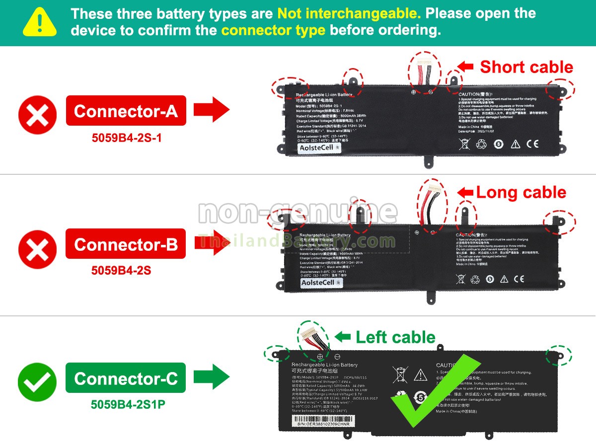 แบตเตอรี่สำหรับ CHUWI 5059B4-2S-1