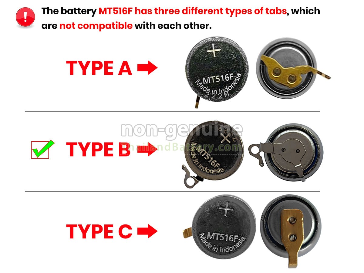 แบตเตอรี่สำหรับ CITIZEN MT516F