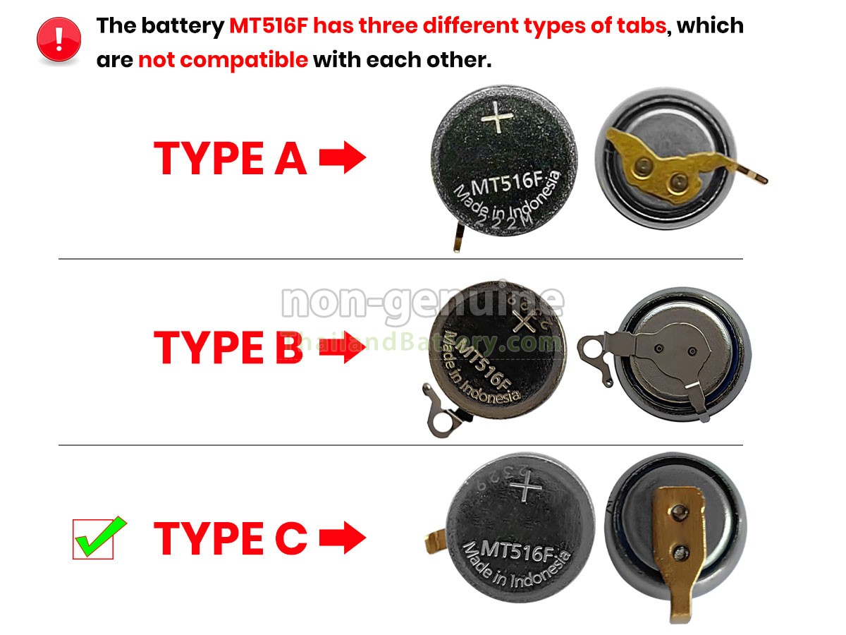 แบตเตอรี่สำหรับ CITIZEN MT516F