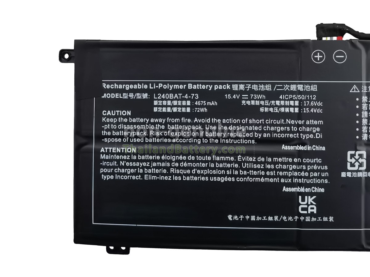 แบตเตอรี่สำหรับ Clevo 6-87-L240S-74B00