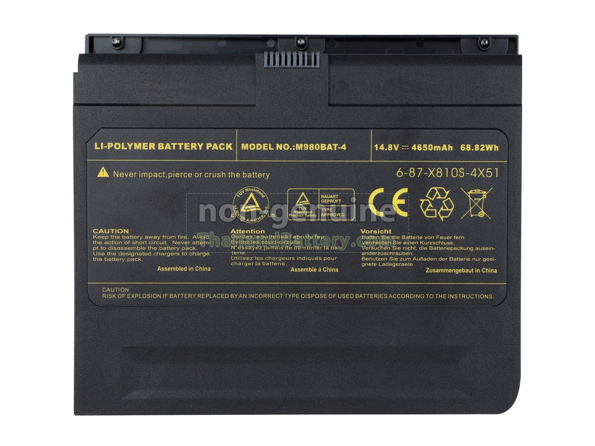 แบตเตอรี่สำหรับ Clevo M980NU
