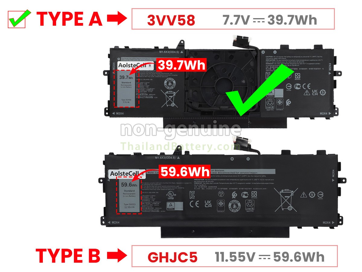 แบตเตอรี่สำหรับ Dell P142G001