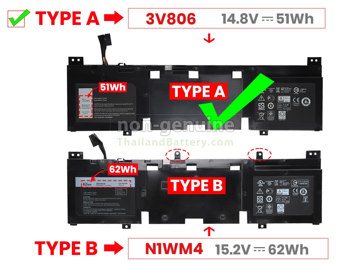 แบตเตอรี่สำหรับ Dell Alienware ECHO 13