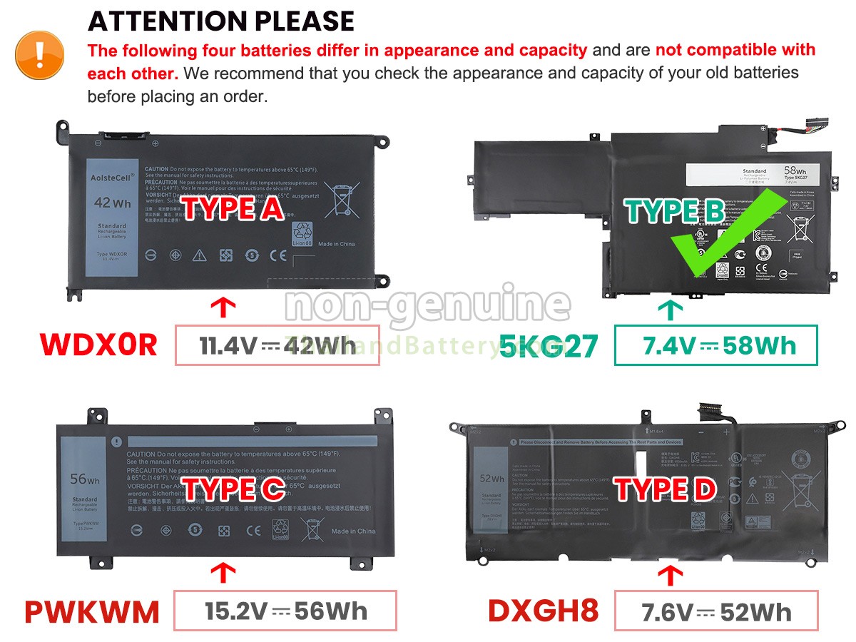 แบตเตอรี่สำหรับ Dell Inspiron 14 7000
