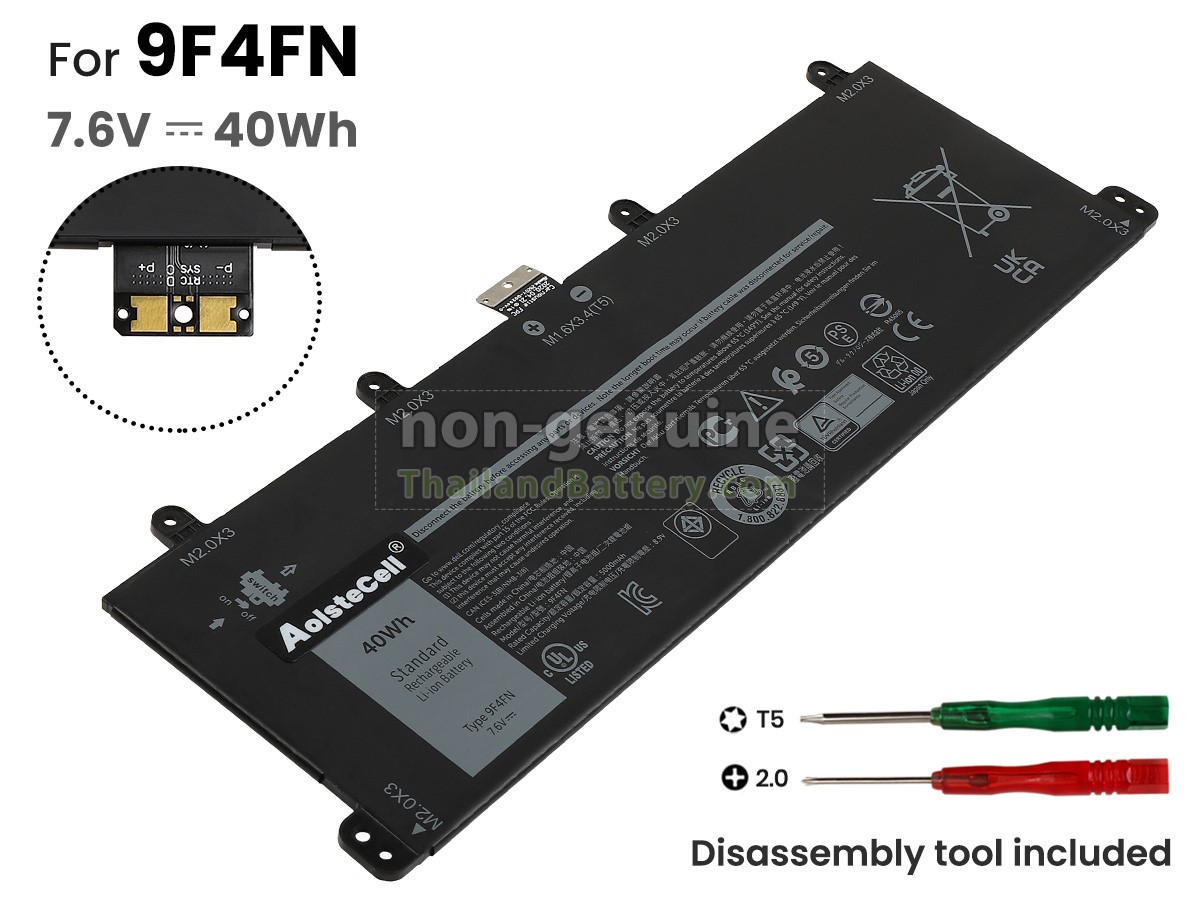 แบตเตอรี่สำหรับ Dell 9F4FN