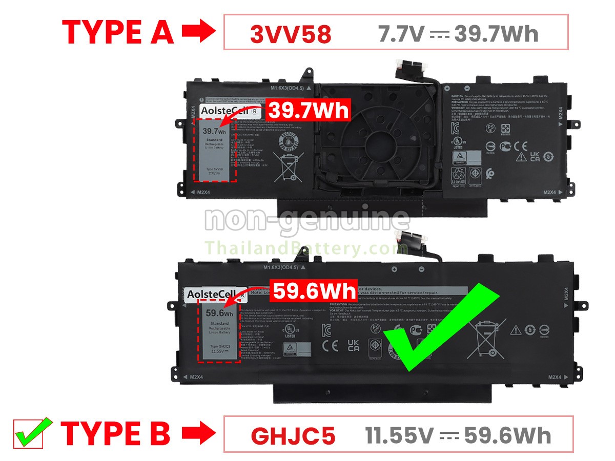 แบตเตอรี่สำหรับ Dell P142G001
