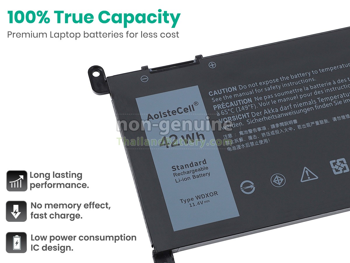 แบตเตอรี่สำหรับ Dell Inspiron 13 7375 2-IN-1