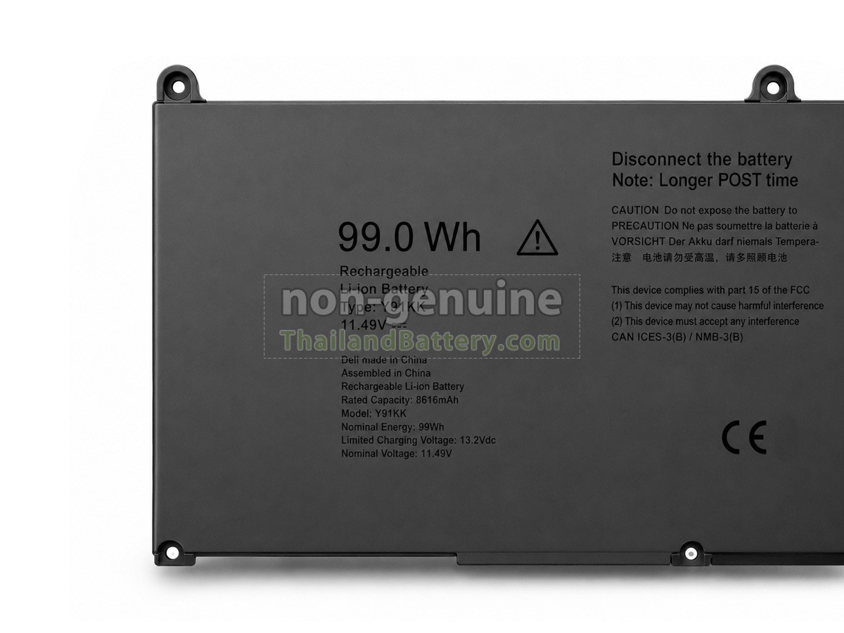 แบตเตอรี่สำหรับ Dell Y91KK
