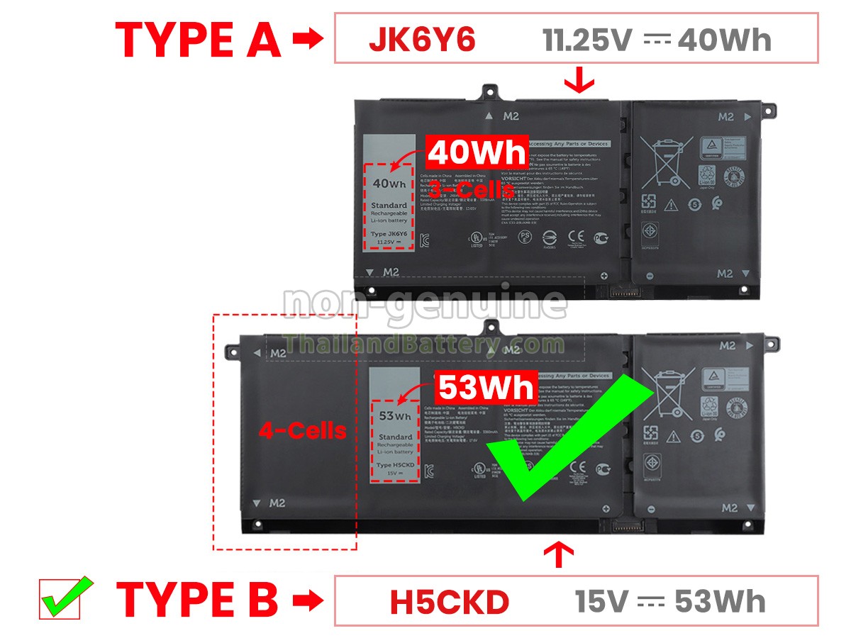 แบตเตอรี่สำหรับ Dell Inspiron 7405 2-IN-1