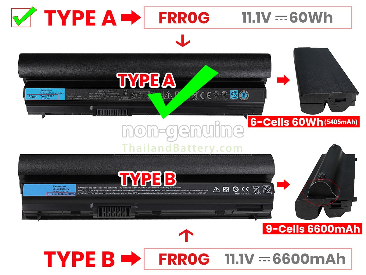 แบตเตอรี่สำหรับ Dell Latitude E6430S