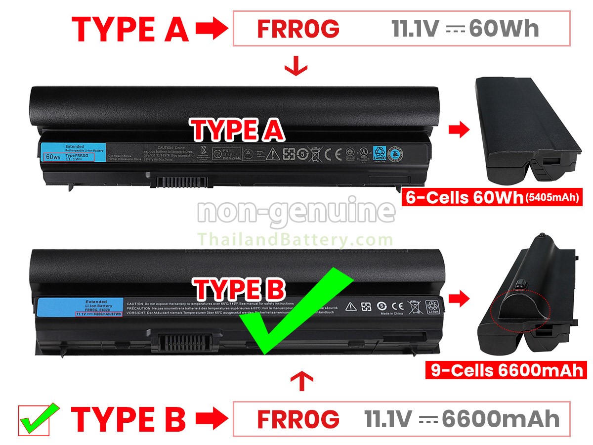 แบตเตอรี่สำหรับ Dell Latitude E6430S