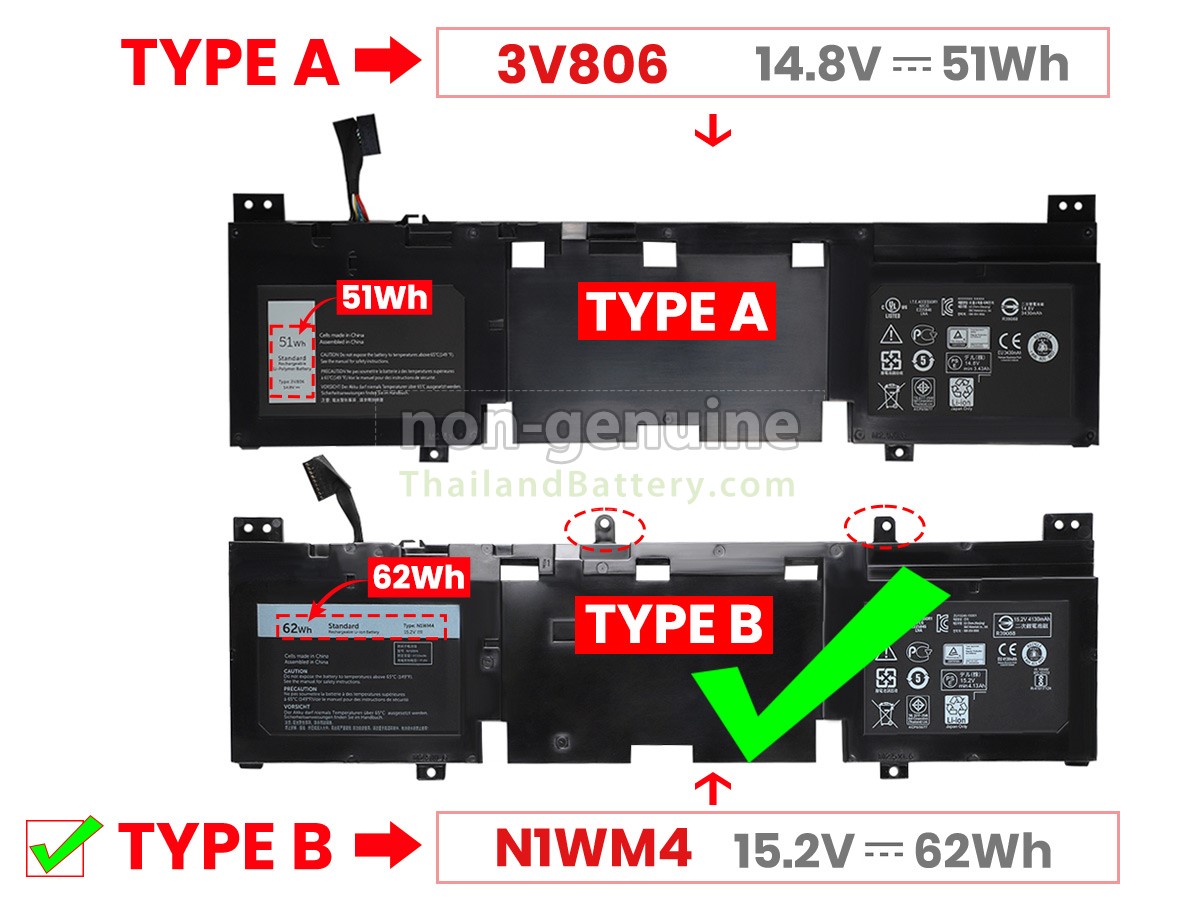 แบตเตอรี่สำหรับ Dell Alienware ECHO 13