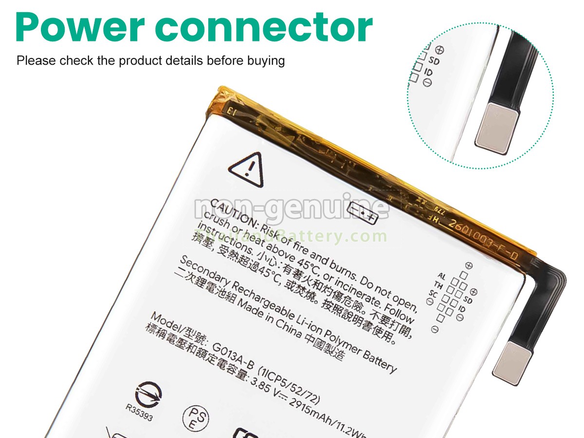 แบตเตอรี่สำหรับ Google G013A-B