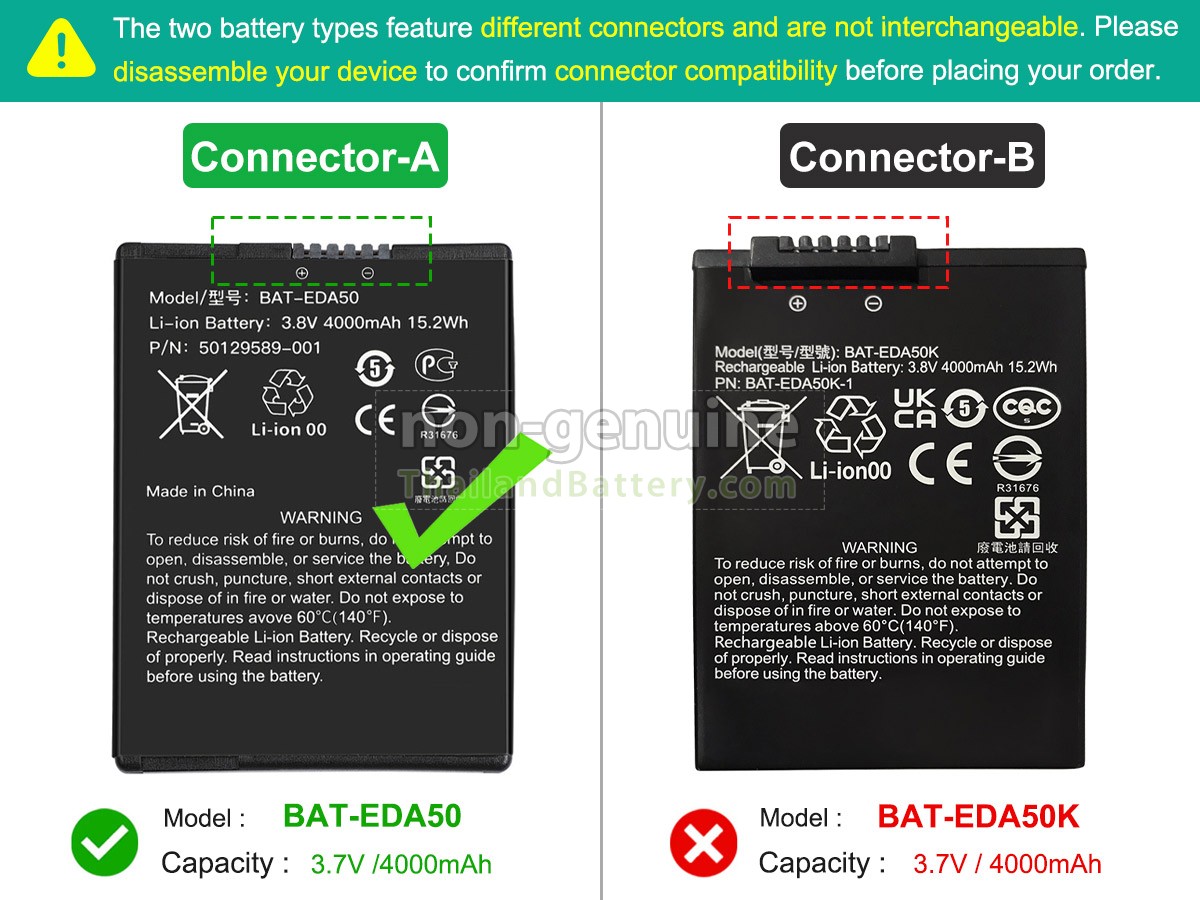 แบตเตอรี่สำหรับ Honeywell EDA50HC