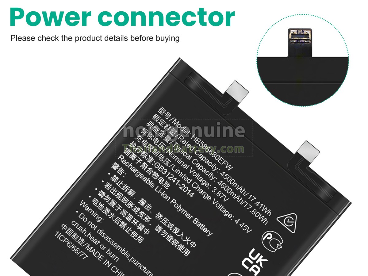แบตเตอรี่สำหรับ Honor HB586680EFW