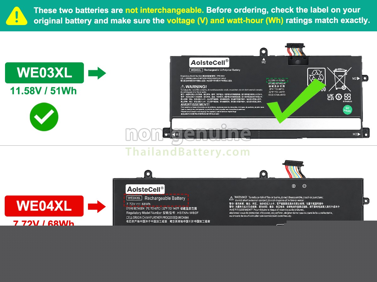 แบตเตอรี่สำหรับ HP Pavilion Plus 14-EW1001LA