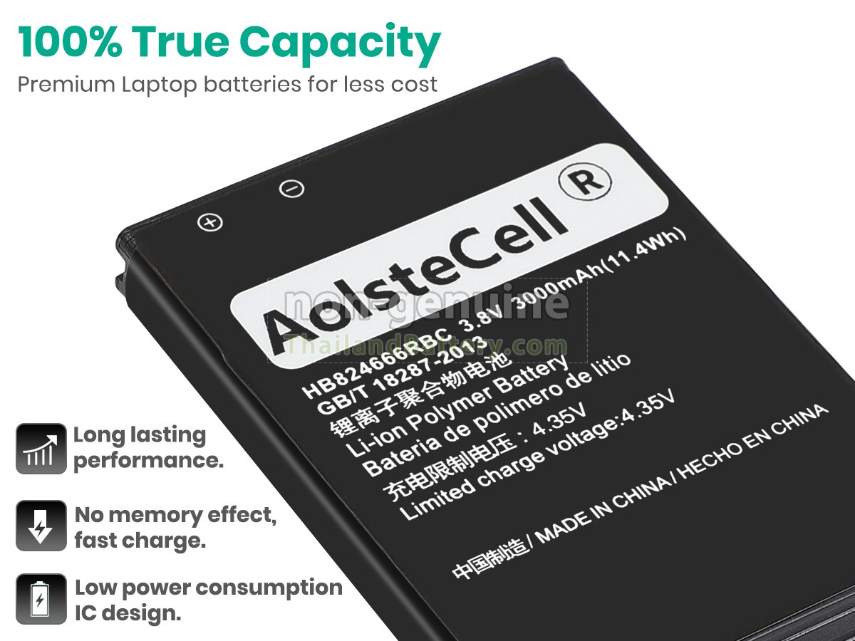 แบตเตอรี่สำหรับ Huawei HB824666RBC