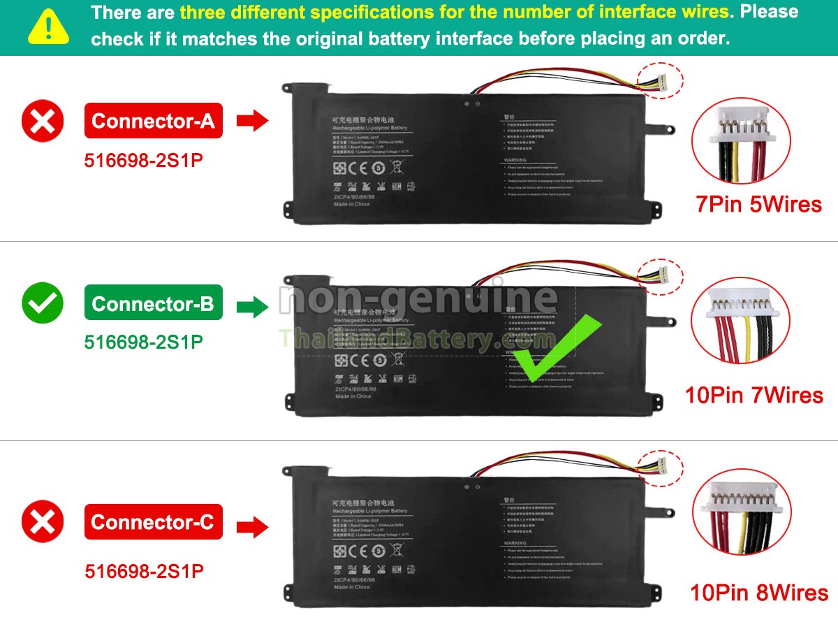 แบตเตอรี่สำหรับ Jumper 516698-2S1P