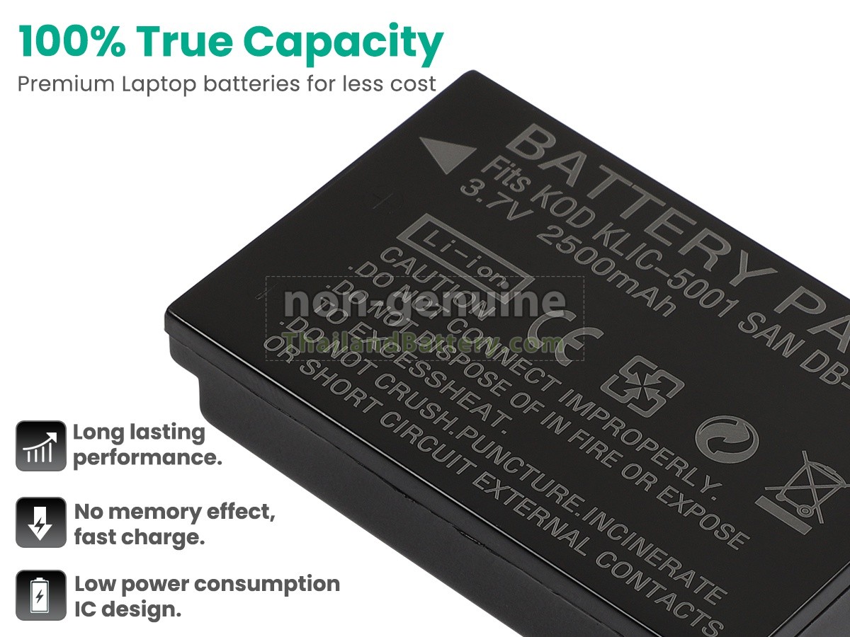 แบตเตอรี่สำหรับ Kodak KLIC-5001