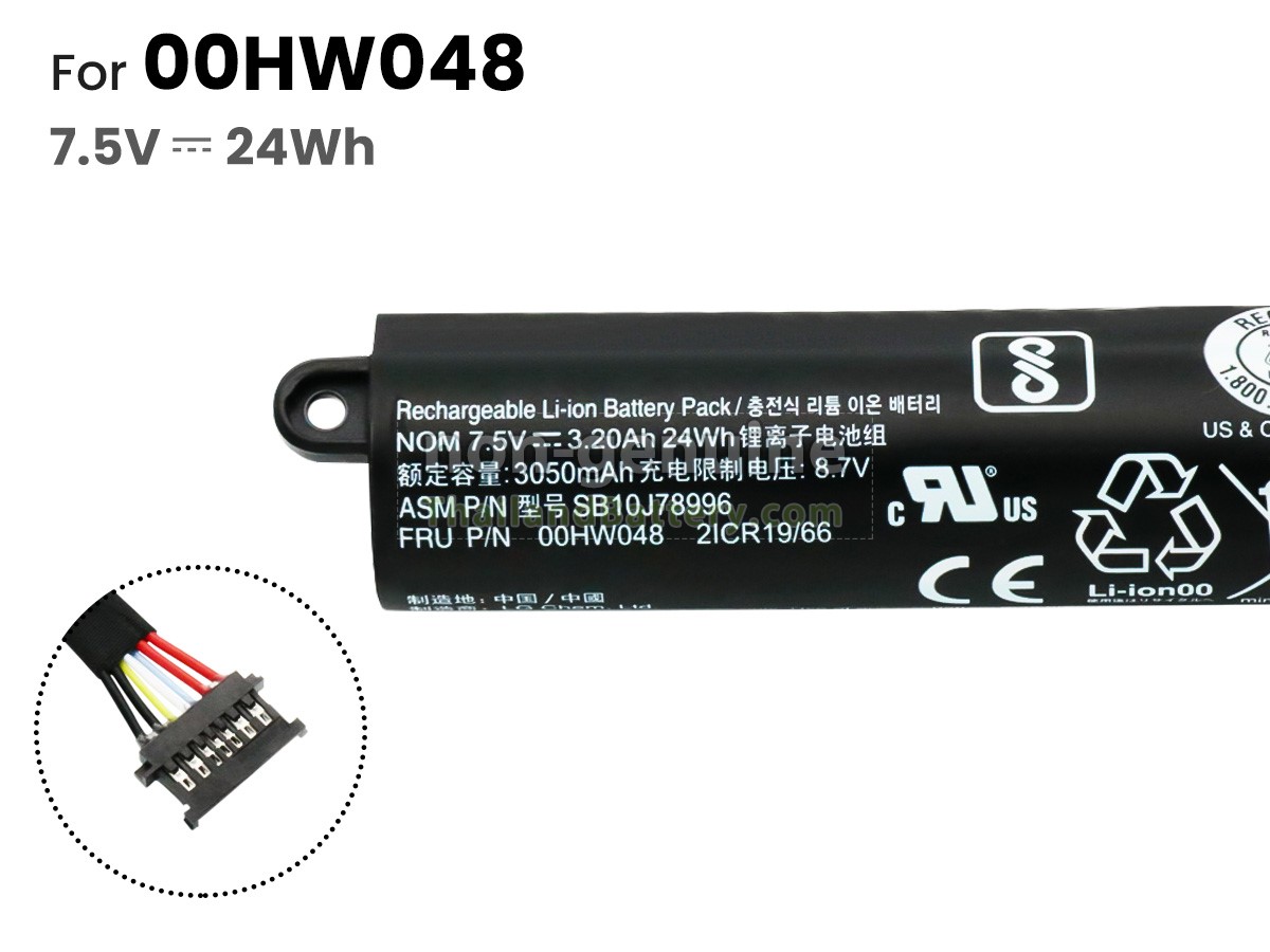 แบตเตอรี่สำหรับ Lenovo SB10J78996