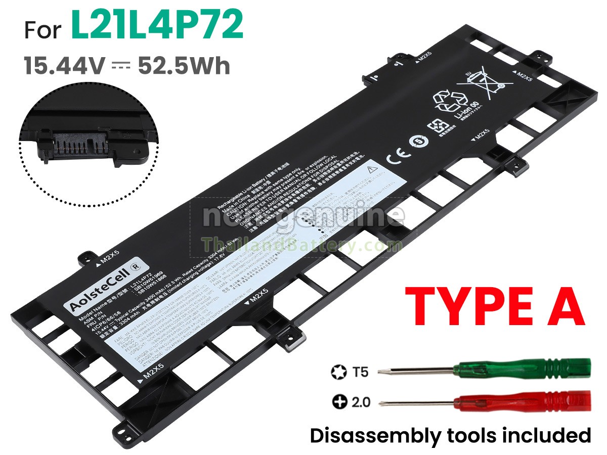 แบตเตอรี่สำหรับ Lenovo ThinkPad P16S GEN 1-21BT0001CK