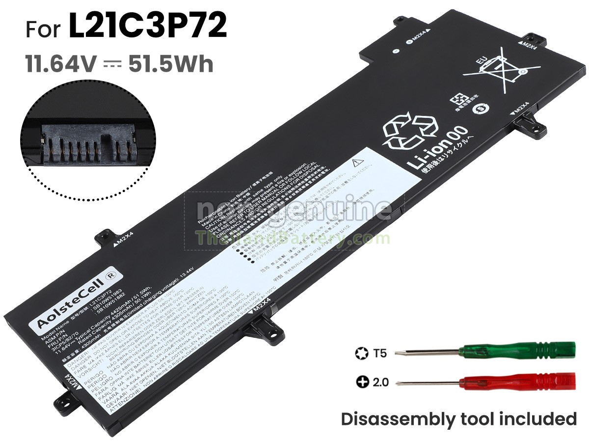 แบตเตอรี่สำหรับ Lenovo ThinkPad Z13 GEN 2-21JV000QML