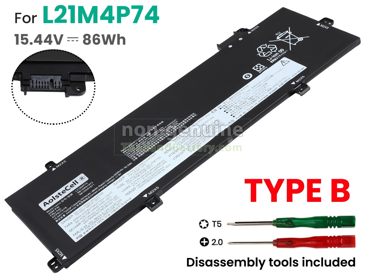 แบตเตอรี่สำหรับ Lenovo ThinkPad P16S GEN 1-21BT0001CK