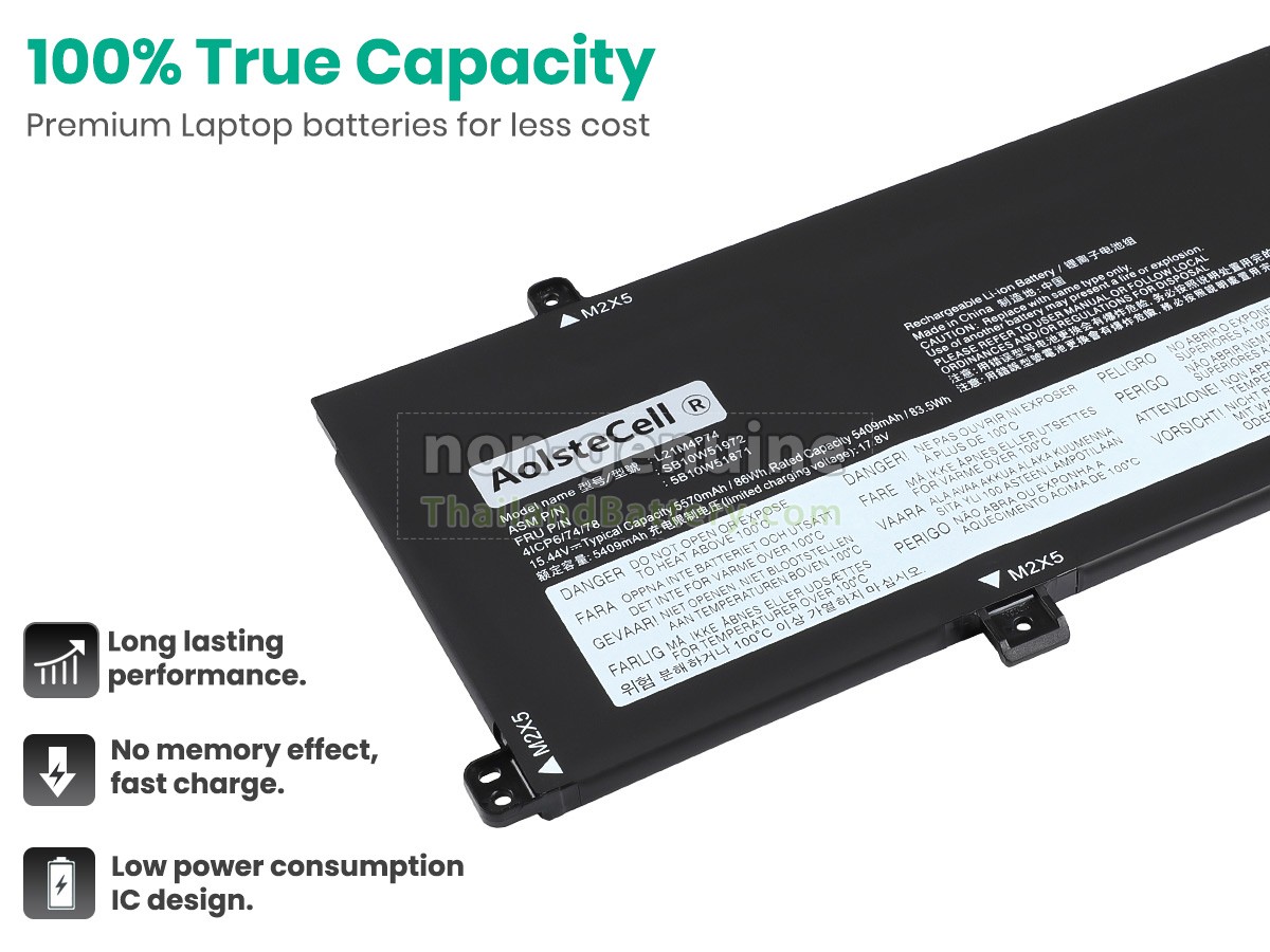แบตเตอรี่สำหรับ Lenovo ThinkPad P16S GEN 1-21BT0001CK