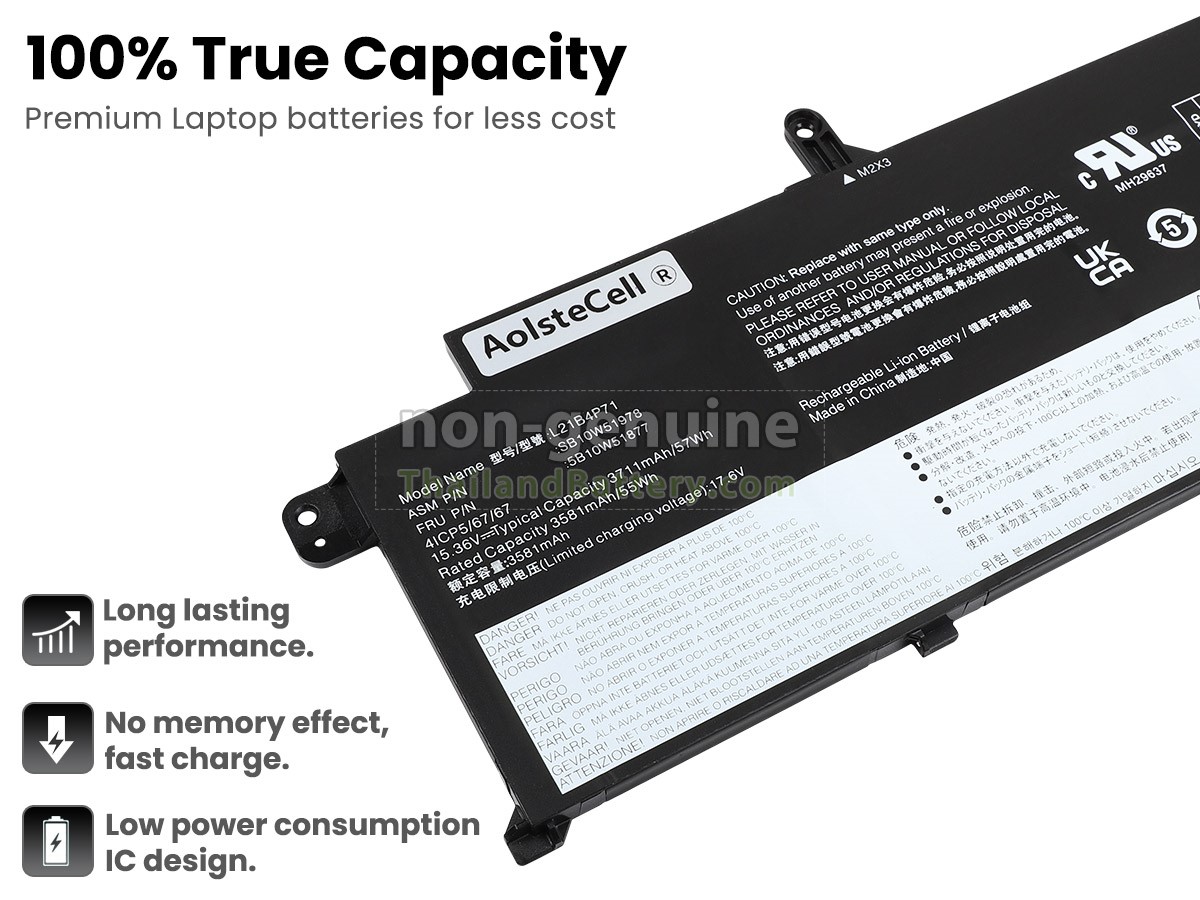 แบตเตอรี่สำหรับ Lenovo ThinkPad T14S GEN 4 (AMD)-21F80008HV