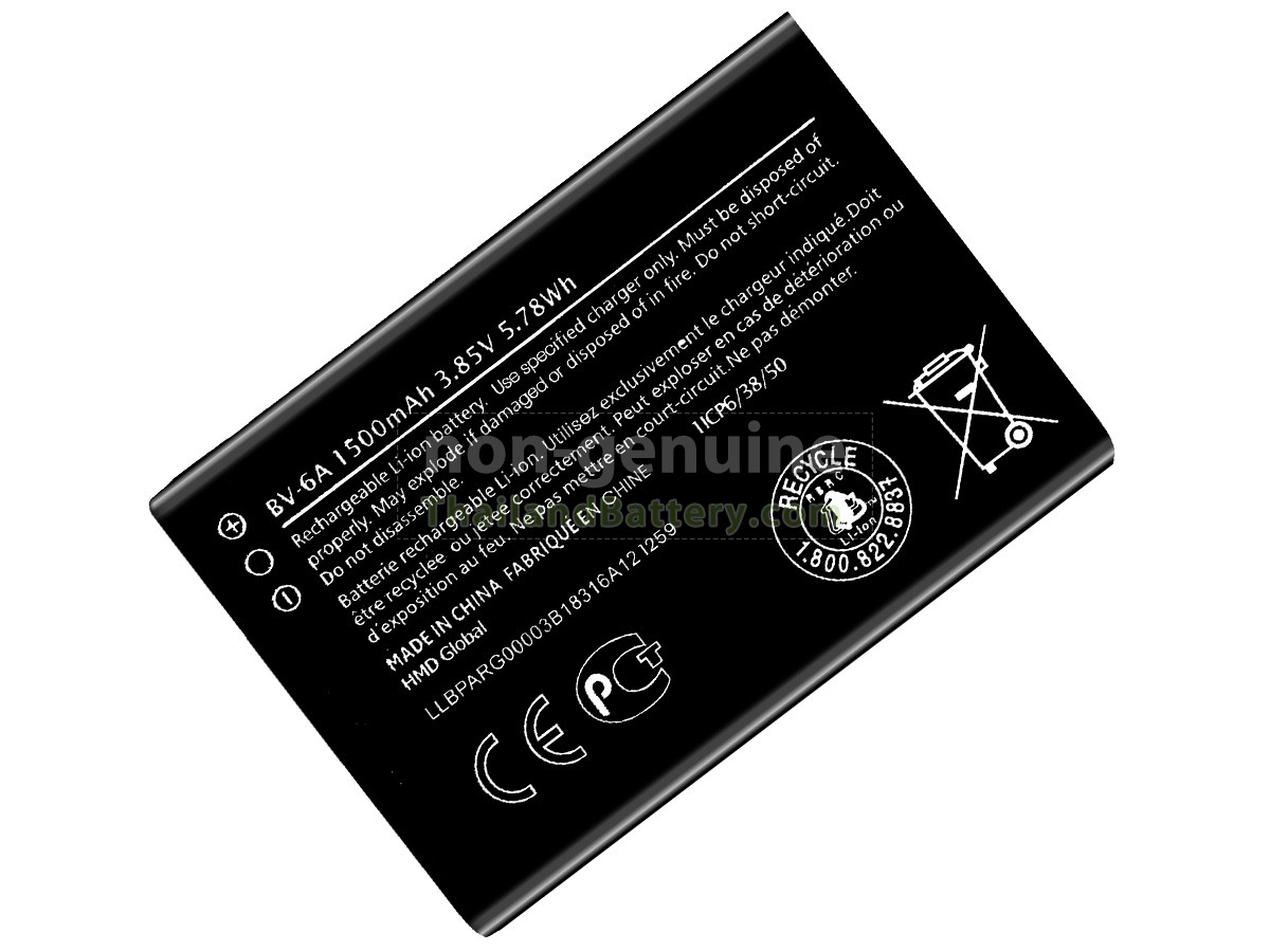 แบตเตอรี่สำหรับ Nokia BV-6A