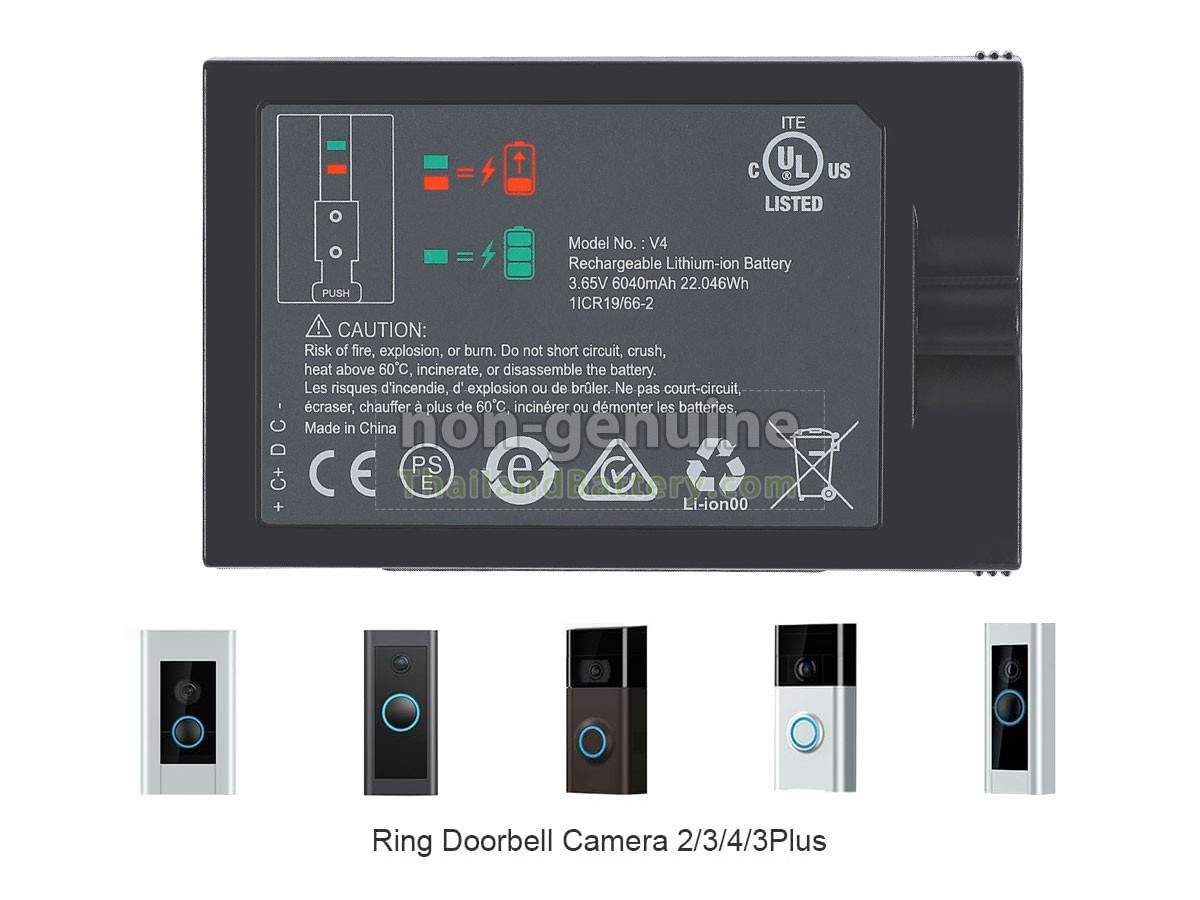 แบตเตอรี่สำหรับ Ring DOORBELL 4 WIRELESS DOORBELL WITH CAMERA