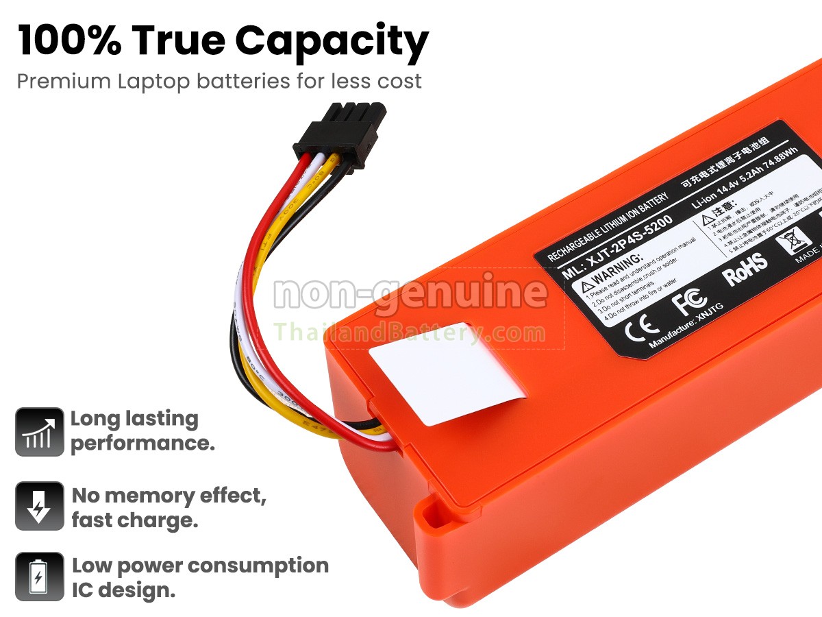 แบตเตอรี่สำหรับ Roborock XJT-2P4S-6500