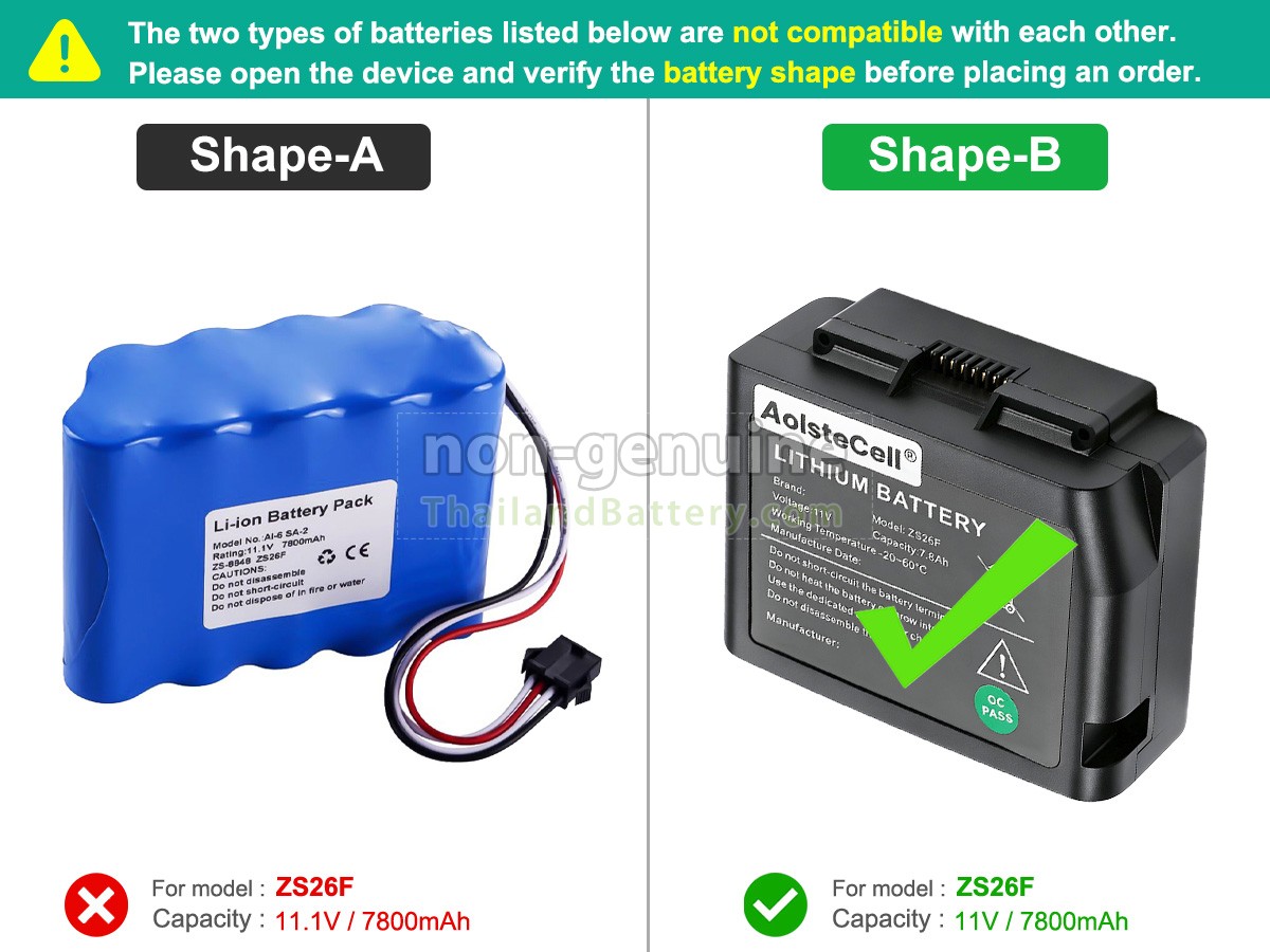 แบตเตอรี่สำหรับ Signal Fire ZS26F