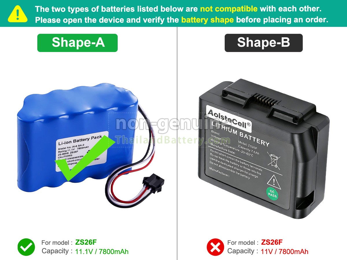 แบตเตอรี่สำหรับ Signal Fire ZS26F